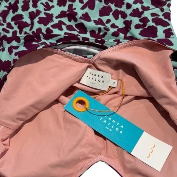 Tanya Taylor Kelly One-Piece Swimsuit, Brushstroke Coral, Size Small - Picture 8 of 8